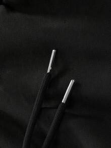 ROMWE MEN Street Life Pantalones deportivos rectos y sueltos cómodos para hombre con estampado de cruz y rayo, para otoño/invierno - Negro - Ver 5