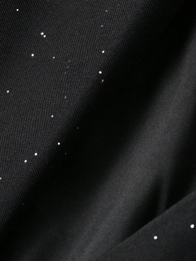 Elegant Party Dress With Mesh Patchwork Blazer Collar, Mid-Length Dress For Women, Autumn Dress