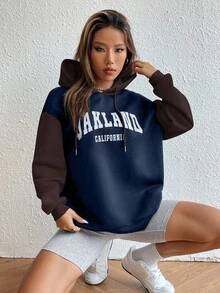 SHEIN Unity 休闲宽松长袖连帽女式运动衫 - 彩色 - 查看 6