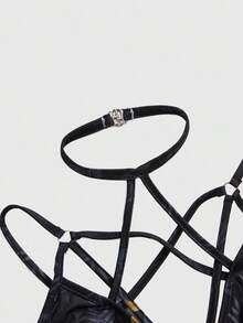 ROMWE Goth 女式哥特式性感夏季蕨类印花迷你连衣裙 - 彩色 - 查看 3