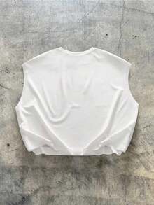 AXEPEAK 男士嘻哈印花无袖背心 - 白色 - 查看 2