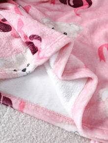 Girls' Cute Cherry Bear Print Fluffy Long Sleeve Top And Pants 2 Pieces Pajama Set - Pink - View 6