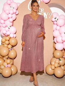 Loomaby Maternity Dresses,Gender Reveal Dress,Maternity Dress, Baby Shower Dress,Pink Maternity Dress Dusty Pink Women Dress Babyshower Dress Maternity Maternity Dress Pink Baby Shower Dress Pink