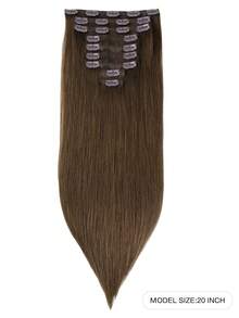 9PCS Straight Clip In Hair Extensions 100% Real Human Hair 14-24 Inch 148G Double Weft Invisible Clip Hair Extensions Remy Natural Human Hair For Women Girls Daily Use - S4A - View 3