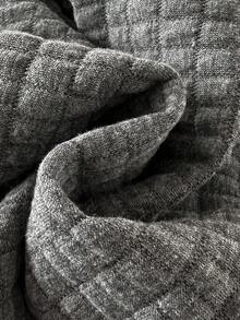 SHEIN Baby Girls' Minimalist Knitted Bubble Jacquard Lantern Sleeve Bodysuit, Suitable For Outings And Gatherings, Autumn/Winter Fall - Dark Grey - View 8