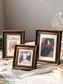 1件套高端复古棕金色相框墙饰，8x10/5x7英寸带亚光相框套装，复古相框，可用于桌面和墙面展示，咖啡色家居装饰，适用于客厅和卧室