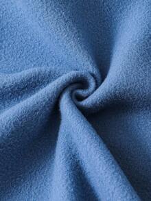 SHEIN 2 Peças Conjunto de Moletom e Calça Sólida para Meninos Pré-Adolescentes, Casual, Letra 3D Relevo, Gola Careca, 2 em 1, Adequado para Ir e Vir, Escola, Uso Diário, Viagem, Esportes, Primavera/Verão/Outono/Inverno, Fleece, Reforçado - Azul - Visão 5