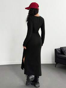 2 Stücke/Set Teenager Mädchen Gerippte Strick Jacke und Bodycon Trägerkleid Set