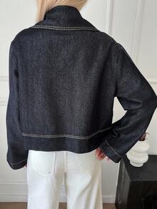 Livesso جاكيت جينز كاجوال فضفاض للنساء، خريف/شتاء