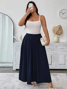 Elenzga 大码女式优雅别致简约高端休闲衬衫，适合办公室、通勤、海滩、度假、下午茶，纯色衬衫领，正面纽扣，金属扣口袋装饰，抽绳腰部，短袖带折叠袖口，咖啡色 - 藏蓝色 - 查看 3