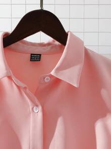 Franclia Women's Autumn Cinched Waist Waist Open Front Long Sleeve Mini Dress