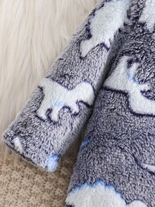 Cozy Pixies 新生男宝宝卡通熊耳连帽长袖抓绒连体衣秋冬款 - 彩色 - 查看 5