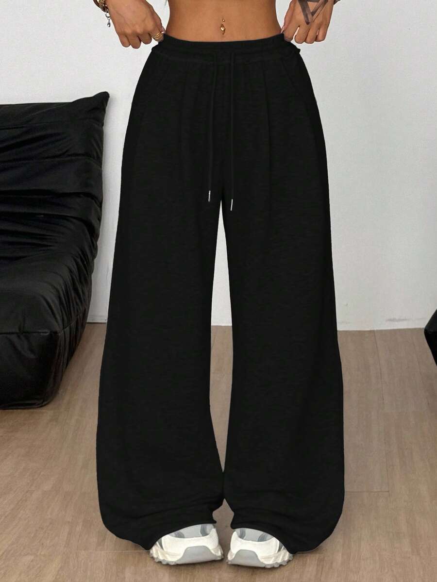 Coolane Fall Clothes For Women Streetwear Going Out Casual Sport Basic Essentials French Grey Elastic Waistband Straight Pants
