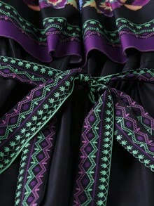 Breezaya Vestido longo plus size feminino com estampa floral e ombro de fora para férias