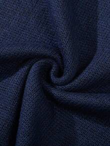 Manfinity Homme Men's Striped Long Sleeve Drawstring Casual Hooded Sweater, Autumn/Winter, Old Money - Royal Blue - View 7