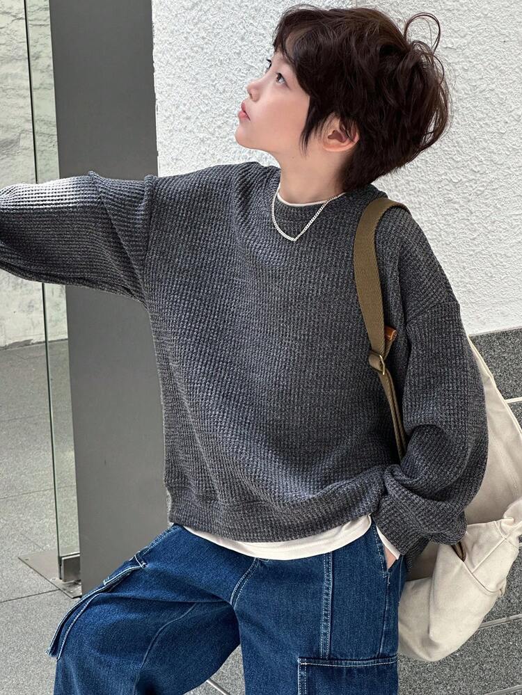 Toddler Boys' Casual Loose Fit Colorblock Pullover Sweatshirt, Autumn