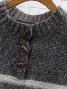 SHEIN Franclia Jersey de punto a rayas casual para mujer, otoño/invierno