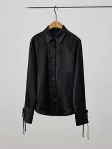 Maija Women's Casual Solid Color Long Sleeve Shirt, Halloween Costume