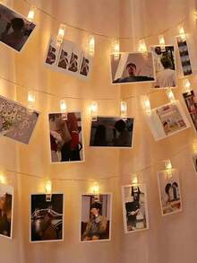 1 Bộ đèn dây kẹp ảnh, đèn LED dây trang trí, dùng để treo ảnh, chạy bằng pin, thích hợp trang trí phòng ngủ, đám cưới, ngày lễ, tiệc tùng, quà tặng. Đèn trang trí sân vườn, trang trí đám cưới, trang trí phòng, quà tặng sinh nhật, tốt nghiệp. - ánh sáng trắng ấm áp - Xem 7