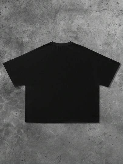 Street Life T-shirt à manches courtes orné de strass pour hommes, convient pour le port quotidien, printemps/été