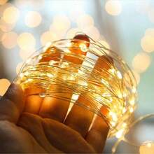 1pc Solar Fairy Lights Outdoor, Copper Wire LED Light String, Holiday Party Garden Decoration Light - Multicolor - View 4