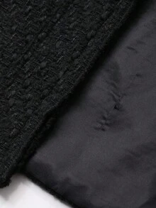 FRIFUL 女士针织混纺金属纽扣装饰圆领开衫，宽松优雅通勤常规外套，秋季黑色外套黑色开衫超大款外套短款外套黑色西装外套女式大衣