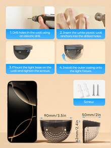 Teckwe 4pcs Solar Fence Lights, Deck Lights, Solar Wall Lights, Solar Hanging Outdoor Fence Lights, White LED Lights For Garden, Home, Patio, Yard, Garage, Camping, Halloween, Christmas Party Decor - Multicolor - View 7