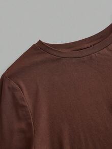 SHEIN EZwear 4 件套女士休闲圆领长袖紧身 T 恤套装 - 彩色 - 查看 4