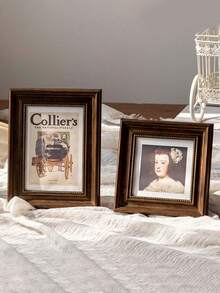 1件套高端复古棕金色相框墙饰，8x10/5x7英寸带亚光相框套装，复古相框，可用于桌面和墙面展示，咖啡色家居装饰，适用于客厅和卧室