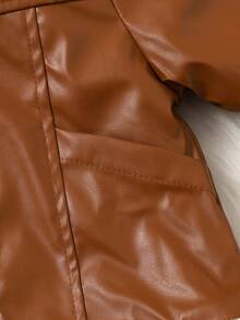 2pcs Baby Boy Fashion Fleece Jacket Paired With Casual Long Denim Set Fall Winter - Medium Wash - View 4