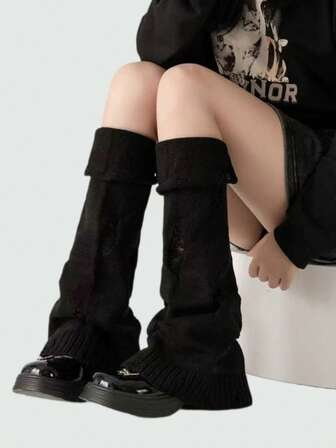 Goth 1 Paio di calzini lunghi a righe extra per donne, caldi