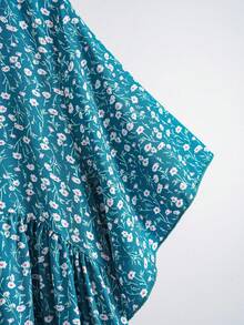 EMERY ROSE Große Größen Kurzarm Lässig Kleid, modisch und geeignet für den täglichen Gebrauch, Frühlingsoutfits für Frauen, Westernmode für Frauen, Tropischer Urlaubskleidung für Frauen - Grün - Übersicht 7