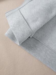 Light Grey Hooded Embroidered Knight Jacket For Teenage Boys, Minimalist Light Grey Tone With Refined Knight Embroidery Accent, Loose Fit Suitable For Campus, Daily, And Street Wear, Youthful And Fall Winter