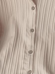 SHEIN Clasi Solid Button Front Shirt,Long Sleeve Tops - Apricot - View 4