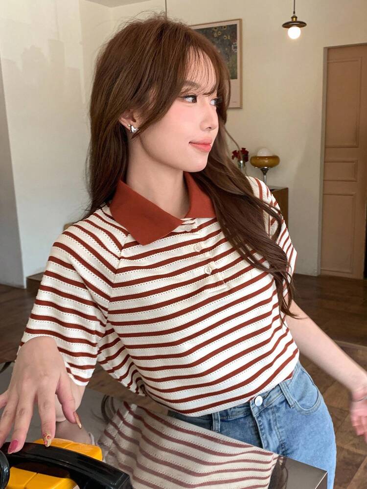 Women's Loose Casual Striped T-Shirt, Summer New Arrival