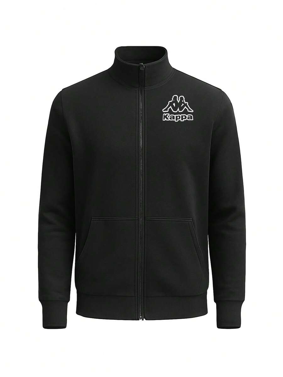 Logo Zoe Men's Zip-UpSweatshirt Black - Black - View 1