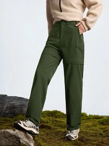 In My Nature 女式可拆卸防水徒步裤，适合户外露营、徒步旅行和城市通勤 - 綠色 - 查看 5