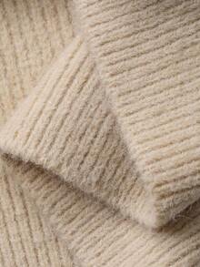 DAZY Women's Elegant Solid Color V-Neck Sweater, Autumn - Apricot - View 7