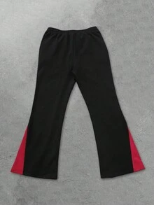 ROMWE MEN Street Life Men's Black & Red Flame Star Print Flared Leg Casual Pants, Autumn/Winter - Multicolor - View 2