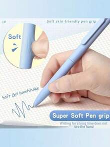 3/6支/套彩色凝胶笔，快干笔，0.5毫米细头黑色圆珠笔，适用于办公室和学校的流畅书写笔，返校用品 - 彩色 - 查看 6