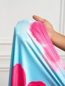 Slaydiva 大码女式无袖花卉印花修身夏装 - 藍色 - 查看 8