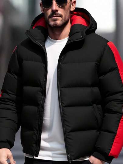 EURMUSE Men Hooded Good Quality Fashion Regular Wintercoat