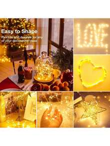 1/6/12Pcs LED Fairy Lights Battery Powered, Mini Twinkle String Battery Powered Mason Jar Party (Warm White), Back To School Valentine Day