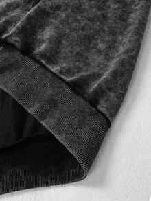 PAVTROS 男士街头时尚蜘蛛网印花哥特式垃圾摇滚万圣节连帽衫，秋季 - 黑色 - 查看 5