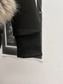 StreetHx 女士街头风连帽毛领修身长袖夹克，秋季