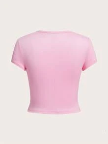 SHEIN EZwear 4件套休闲圆领短袖修身女式T恤，适合夏季 - 彩色 - 查看 2