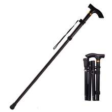 1pc Aluminum Alloy Retractable Trekking Pole, Foldable Hiking Stick With Anti-Slip Grip, Elderly Walking Belt