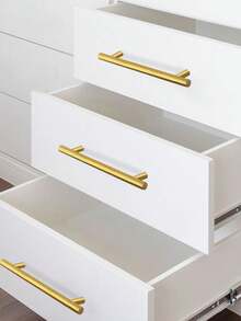 1pc/4pcs Black Golden Cupboard Handle Brushed Stainless Steel Kitchen Cabinet Door Knob Furniture Drawer Pull Hardware Pulls T Bar Handle - Gold - View 1