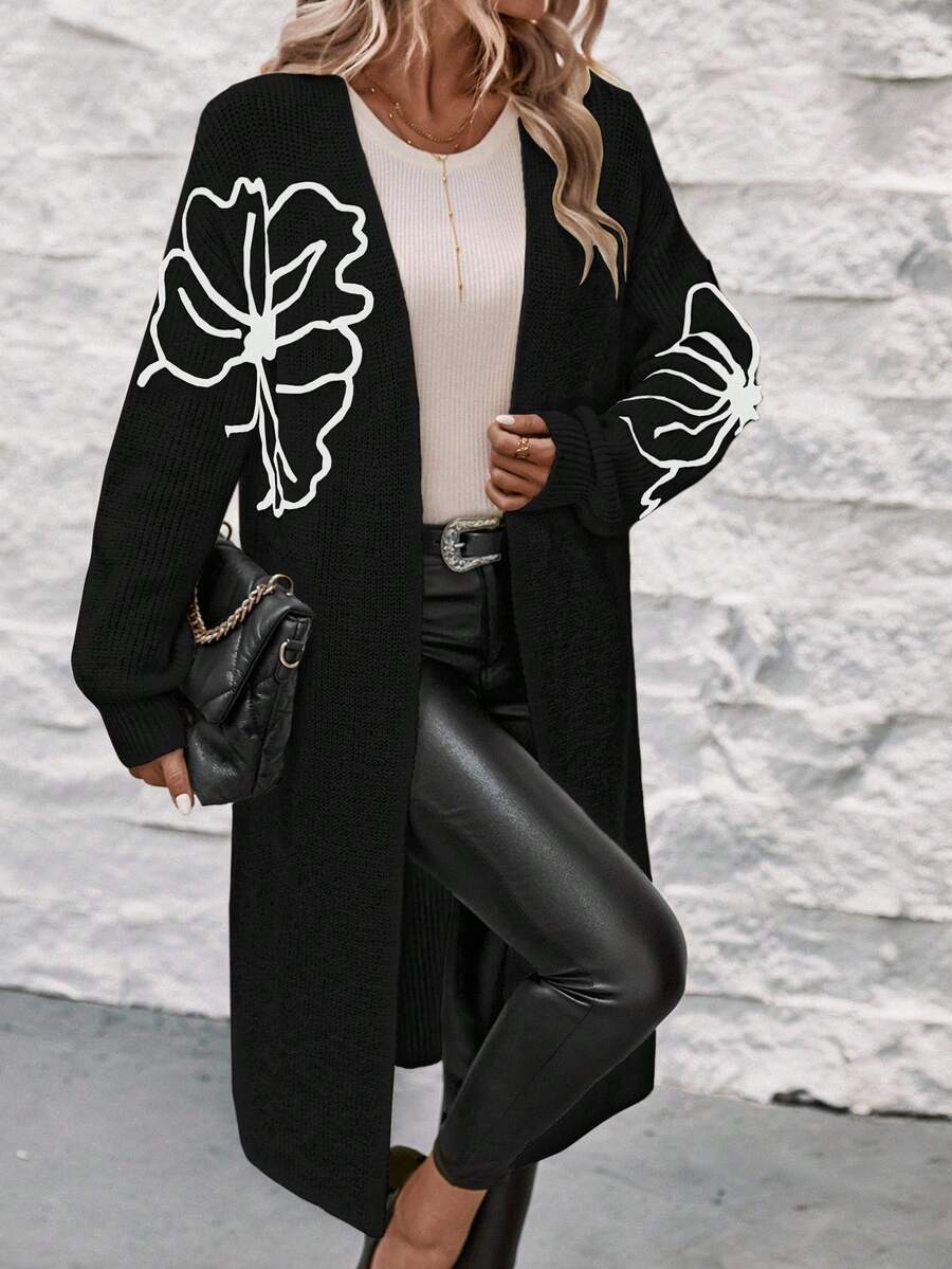 EMERY ROSE Women's Cardigan (Floral Pattern)