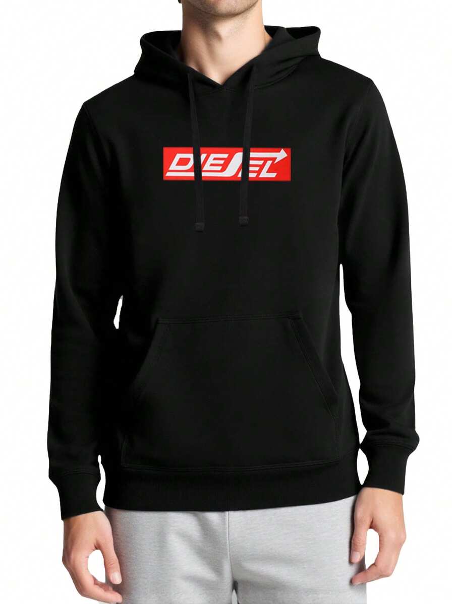 Diesel Men's Hoodies Lightweight Stretchy Soft Sports Outdoor Training A18981RIAJH-900 - 黑色 - 查看 1